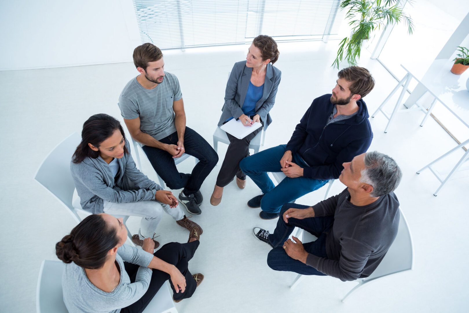 Group Therapy sessions in a room